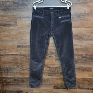 Banana Republic Corduroy Skinny Jeans Size 30 Mid Rise Zipper Accents Charcoal